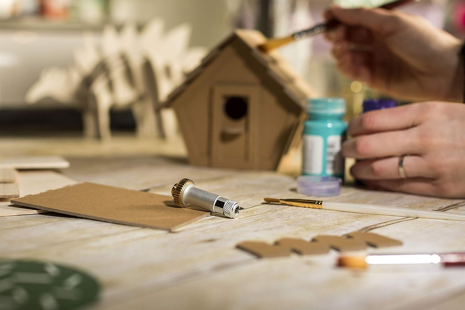 Knife Blade and Drive Housing, Hard and Durable Cutting Blade, Cuts Wood, Leather, Chipboard &amp; More, Create Puzzles, Models, Leather Goods, Compatible with  Maker Cutting Machine