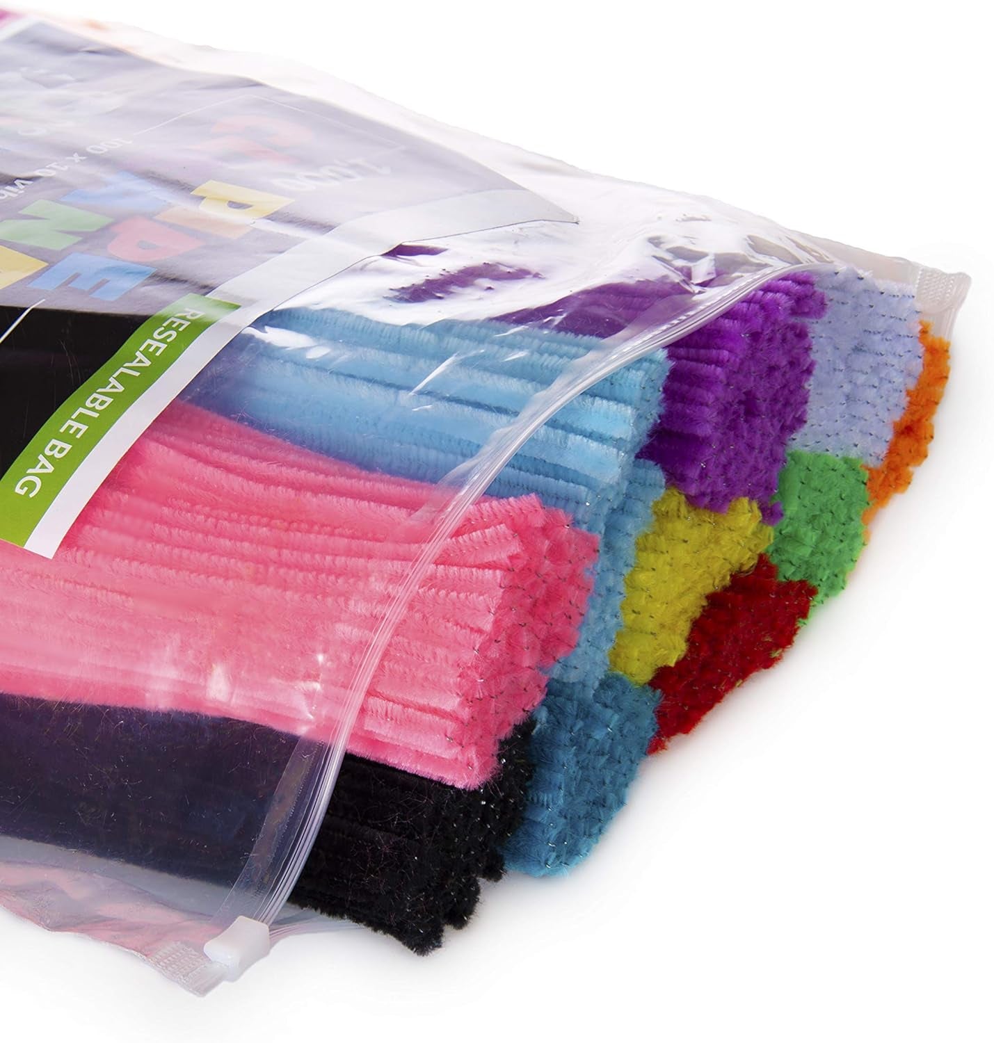 1,000 Pipe Cleaners in 10 Assorted Colors, Value Pack of Chenille Stems for DIY Arts and Craft Projects and Decorations - 6Mm X 12 Inches (1000)