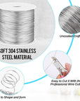 24 Gauge Stainless Steel Wire for Jewelry Making, Bailing Wire Snare Wire Wrapping for Craft and Jewelry Making