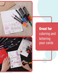 - Double Line Outline Markers, 10 Colors, Shimmer Markers, Self-Outline Metallic Markers, Outline Pens, Craft Pens