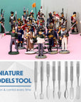 5 Pieces Miniature Sculpting Tools Set Mini Stainless Steel Double-Headed Tool for Model and Convert Plastic, Resin and Metal Tabletop War Game Miniatures Models