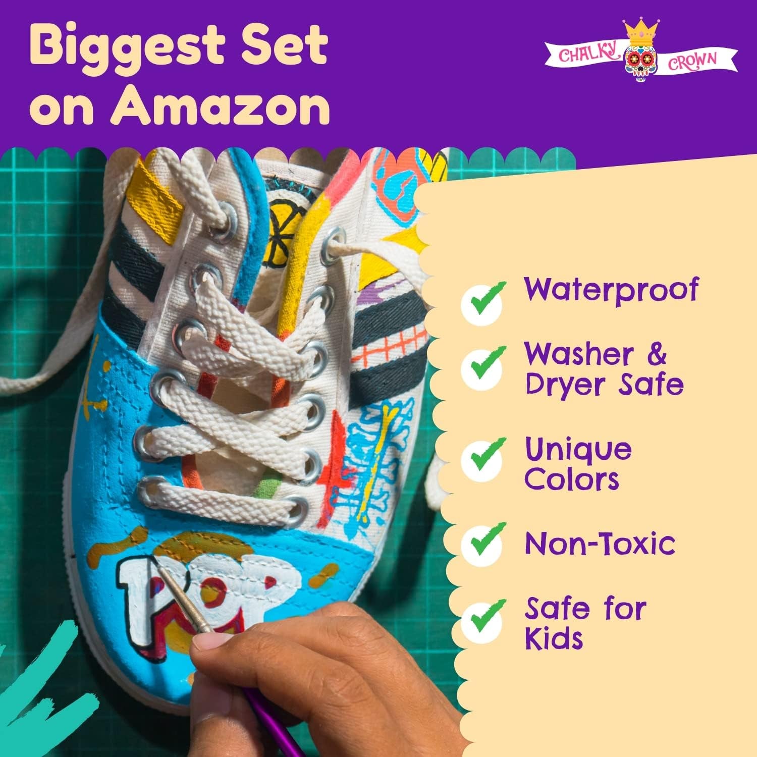 Permanent Fabric Paint for Clothes, 15 Colors - Fabric Paint for Canvas Textile Paint Cloth Paint Fabric Paint Set Fabric Paints Child Safe Paint for Fabric with 10 Brushes & Storage Box (60Ml Each)