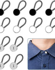 12Pcs, Collar Extenders, Comfy & Premium Invisible Neck Extender, Adds 1 in Instantly, Button Extenders for Mens Dress Shirts Suits Trouser, Coat, Shirts (Black, White, Silver)