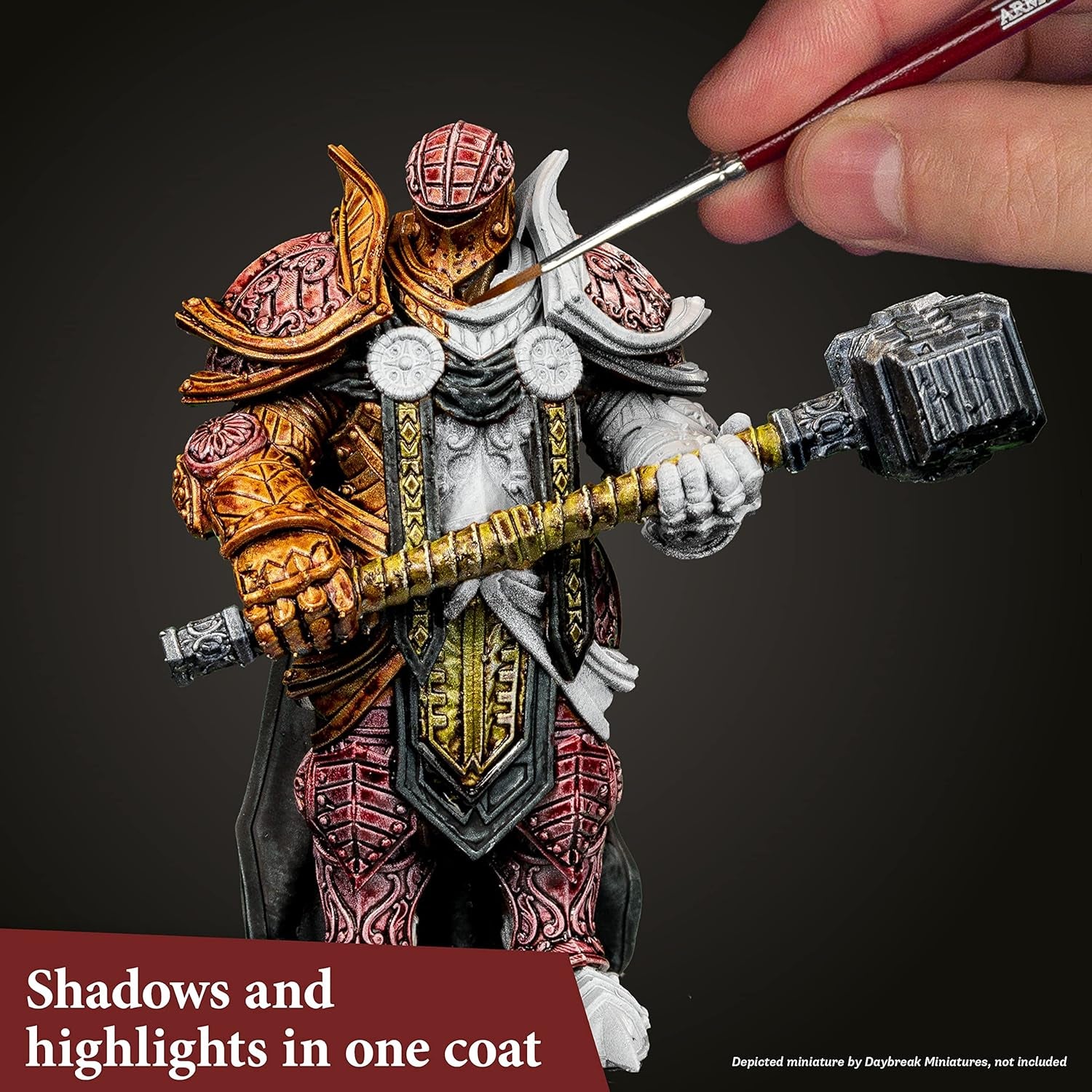 Speedpaint Metallics Set 2.0+ - 10 Speed Model Paint Kit - Pre-Loaded with Mixing Balls, 1 Basecoating Model Paint Brush, Army Painter Speed Paint Metallic Miniature Painting Kit