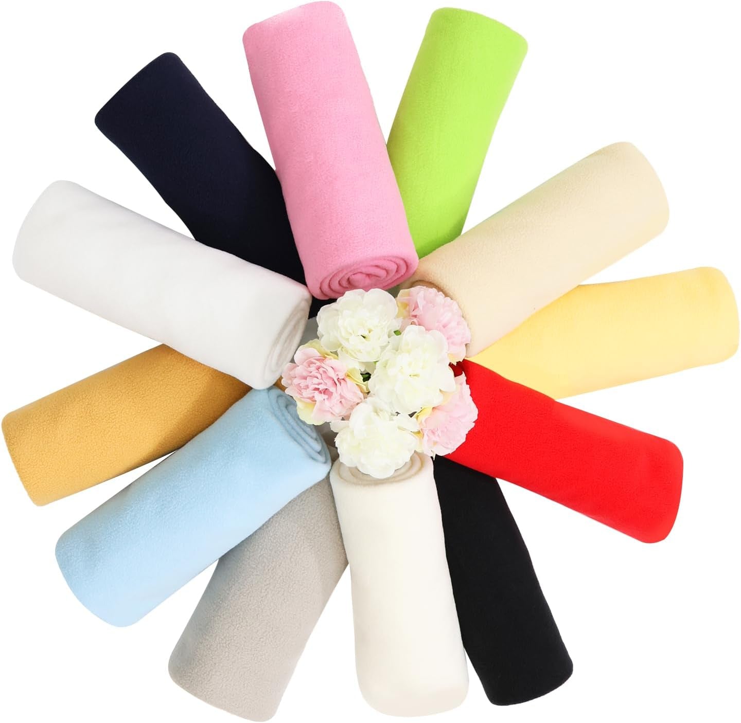 12PCS Solid Color Knitted Polar Fleece Fabric | 20''X40'' | anti Pill Fabric Patchwork Polyester Plush Fleece Cloth for Sewing, Toys, Throw Blankets, PJ Pants, Booties, Eye Mask