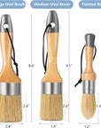 Chalk Paint Brush, Wax Paint Brush Set 3 Pack, round Paint Brushes Use with All Paints, Natural Bristle Brushes for Painting or Waxing, Home Decor, DIY Art Crafts