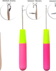 5 Pcs Different Sizes Bent Latch Hook Set Latch Hook Crochet Needle Dreadlocks Latch Crochet Hook Needle for Hair Extensions Braid Hair and Carpet Crafts Making