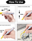 White Paint Pens Paint Markers, 12 Pack Waterproof Oil-Based Paint Pen Set Quick Dry and Permanent, Markers for Rock, Stone, Ceramic, Wood, Fabric, Plastic, Canvas, Glass, Mugs, Tires