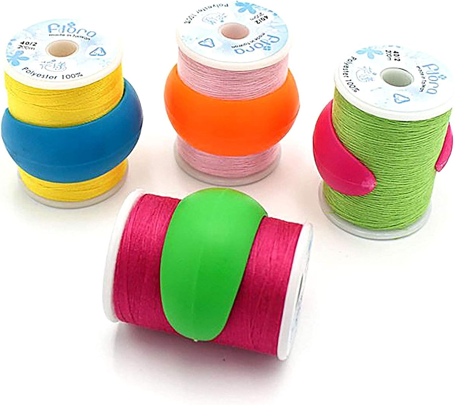 100 Pack Thread Spool Savers, Spool Huggers Thread Holder Organizer for Sewing Machine and Embroidery Machine, Prevent Thread Tails from Unwinding, No Loose Ends or Thread Tails