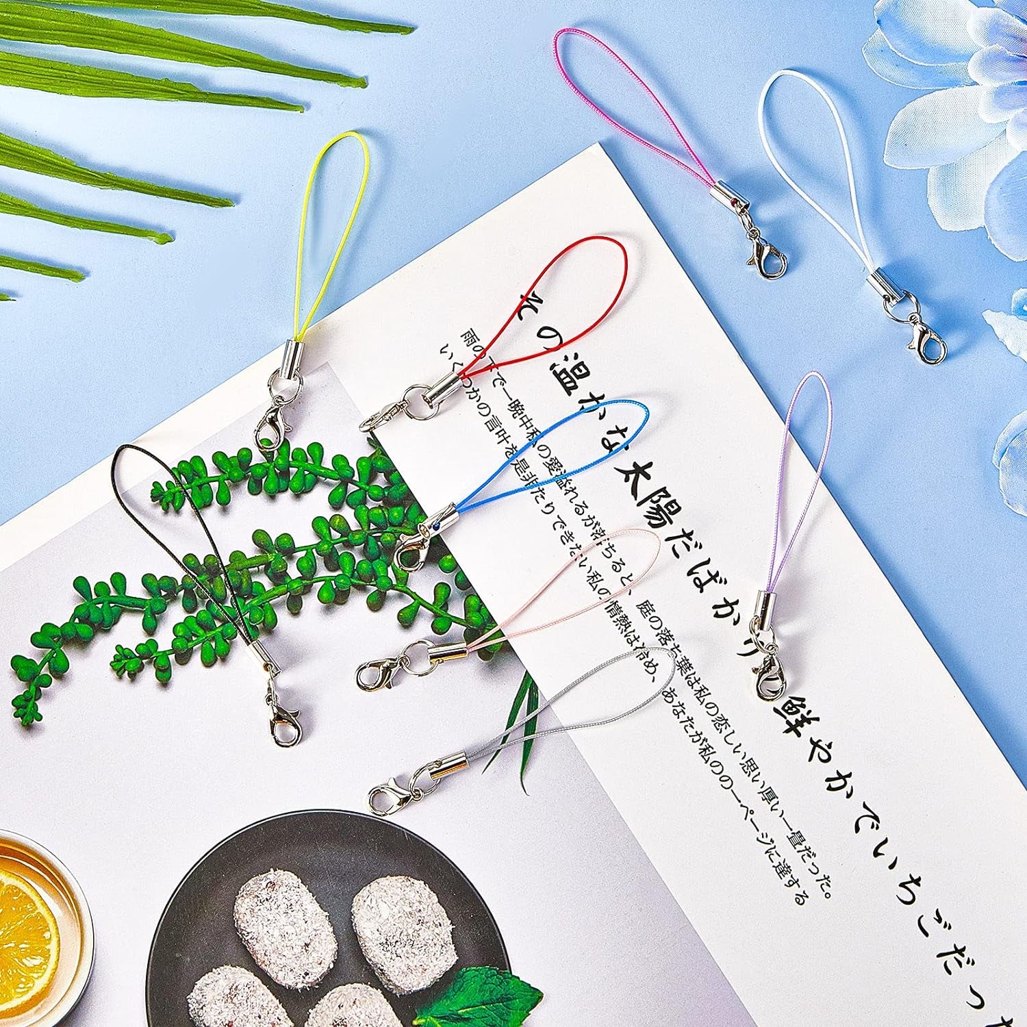 Lobster Clasp Cords Clasp Cord Strap Charm Lariat Lanyard Mini Lariat Cord Strap for Cellphone/Usb Drive/Keychain/Diy Jewelry or Other Handmade Jewelry Making, 9 Colors