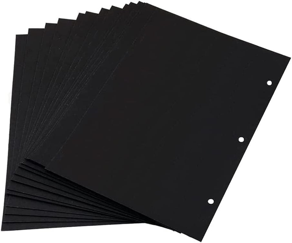 Scrapbook Extra Refill Black Pages, 30 Sheets(60 Pages) Thick Blank Paper 10.24 X 7.1 Inches for  Leather Scrapbook Album 11.02 X 8.3 Inches DIY Memory Scrap Book