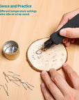 939-II Wood Burning Kit Station Pyrography Pen 250~750℃/482~1382℉ Temperature Adjustable with 20 Wire Nibs, 1 Stable Pen Holder, 2 Stencils, 2 Scrap Wood, 1 S/S Tweezers, and 1 Pliers (Blue)