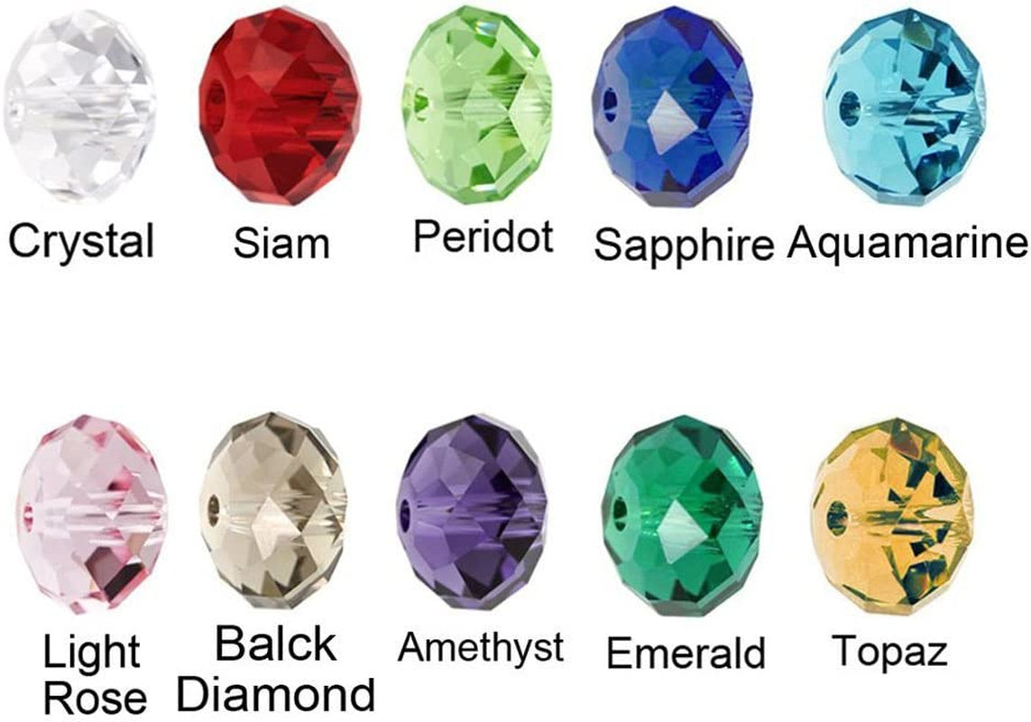 8Mm Wholesale Briolette Crystal Glass Beads for Jewelry Making Faceted #5040 Briollete Rondelle Shape Assorted Colors with Container Box