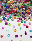 1200 Pcs Acrylic Flatback Rhinestones,12 Different Shape Gems for DIY Craft Jewels Gemstone Wedding Birthday Decoration (6-13Mm) (Acrylic)