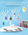 Sublimation Earring Blanks Bulk - 30 Pcs Wood Earrings Blanks with Blue Protective Film - Unfinished MDF Teardrop Earrings for Sublimation Printing with Template, Weeder, Hooks, Jump Rings