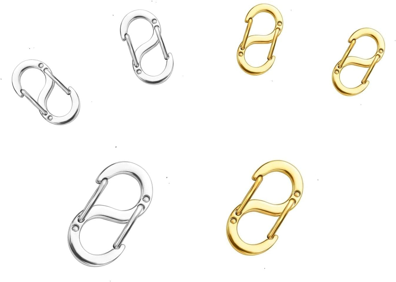 Double Opening Shortener Clasp, Necklace Clasps Connector Hooks Clips, Shortener Clasp, Hook Lock Connector for Jewelry Making 6Pcs, OL003