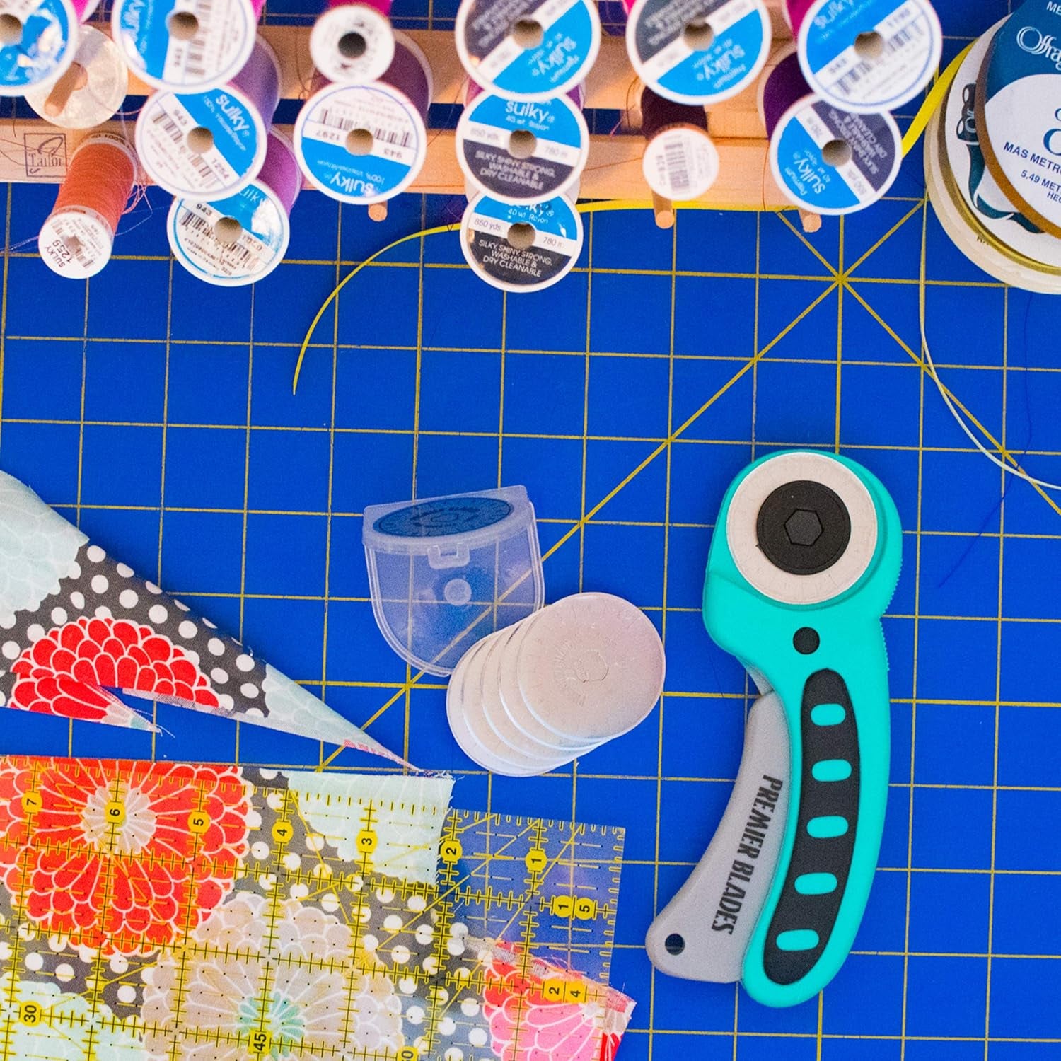 45Mm Rotary Cutter Blades - (15 Pack) Fits Fiskars, Olfa, Martelli Blades and More - Studio Fabric Cutter Wheel for Fabric &amp; Paper