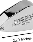 40X Jewelers Loupe with Light, UV Lighted Magnifying Glass Eye Loop, LED Illuminated Metal Pocket Magnifier for Jewelry, Currency, Plants, Coins, Diamonds, Stamps