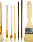 7 Pcs Pottery Glaze Tools, Pottery Tools and Supplies, Ceramic Brush Sets, Underglaze Brushes for Pottery, Watercolor Wool Paintbrush Sets for Students, Adults, Kids