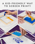 NATIONAL GEOGRAPHIC Kids Screen Printing Kit - Arts and Crafts Silk Screen Printing Kit with Fabric Paint, Frame, Stencils & Squeegee plus Drawstring Bag & More, Screen Print, Silkscreening Kit
