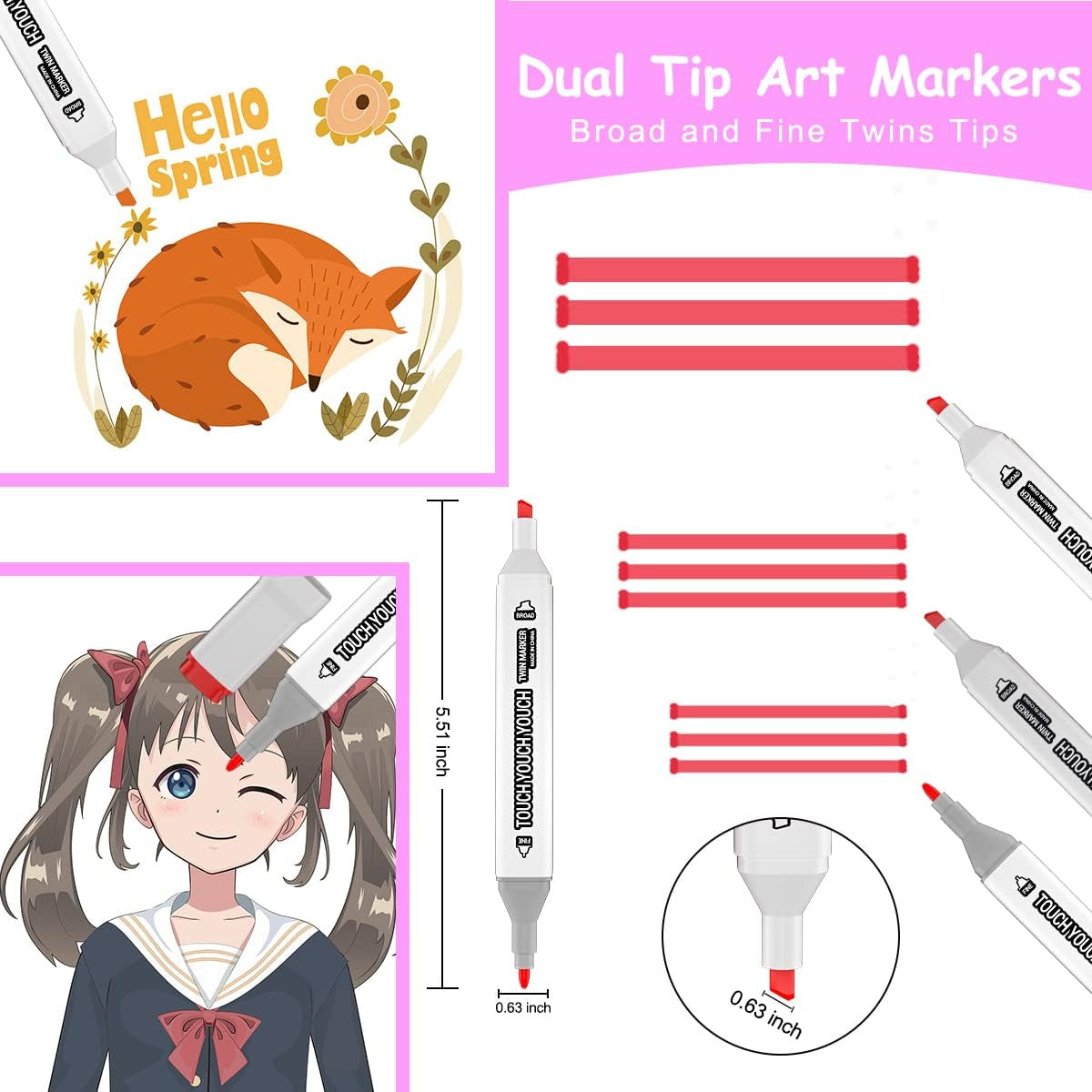 130 Colors Alcohol Markers, Double Tip Art Marker Set for Artist(Broad Chisel and Fine Tip), Perfect for Kids Adult Coloring Books Sketching and Card Making.