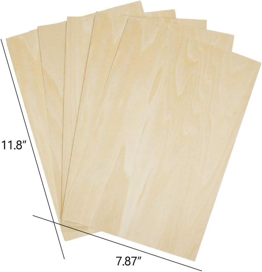 Unfinished Basswood Sheets, Basswood Plywood Sheets for Crafts, 2Mm Basswood Sheet, 10 PCS