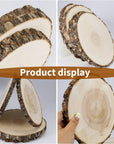 4 Pack 8-9 Inches Natural round Wood Slices Unfinished Craft Wood Kit Circles Large Wood Slices for DIY Crafts, Weddings Centerpieces Decor, Wood Ornament Disc