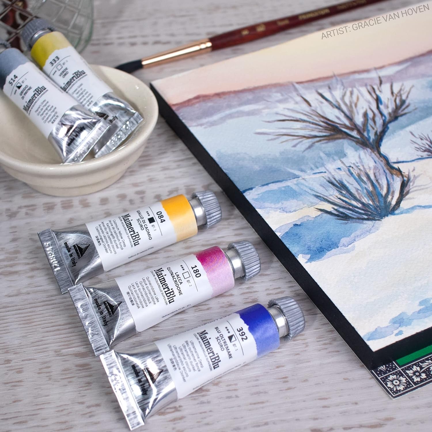 blu 12Ml Introductory Single-Pigment Watercolor Paint Set - 5-Piece Professional Watercolor Paint Set - Watercolor Tubes for Artists - Lightfast and Transparent Watercolor Paint Tubes