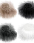4PCS Faux Fur Ribbon Soft Christmas Fluffy DIY Craft Shaggy Synthetic Plush Patch Sewing Fur Cuts for Garland Party Decoration Furry Patch Ribbon for Winter Costume Gnome Beard Fur Ball Carpet Pet Pad