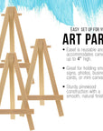 5" Mini Natural Wood Display Easel (Pack of 24), A-Frame Artist Painting Party Tripod Easel - Tabletop Holder Stand for Small Canvases, Kids Crafts, Business Cards, Signs, Photos, Gift