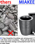 5 Pieces Crucible Metal Melting Kit, Including 2 Clay Graphite Crucible for Gold Melting Metal, 2 Graphite Stir Rod Stick, 1 Graphite Torch Smelting Casting Ingot Mold
