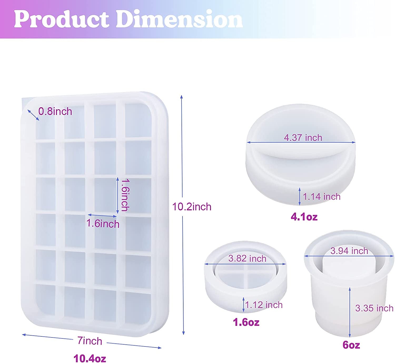 Resin Mold Silicone Kit with Resin Rolling Tray Mold, Ashtray Resin Jar Mold with Lid for Casting Resin,Epoxy Resin,Diy Storage Container
