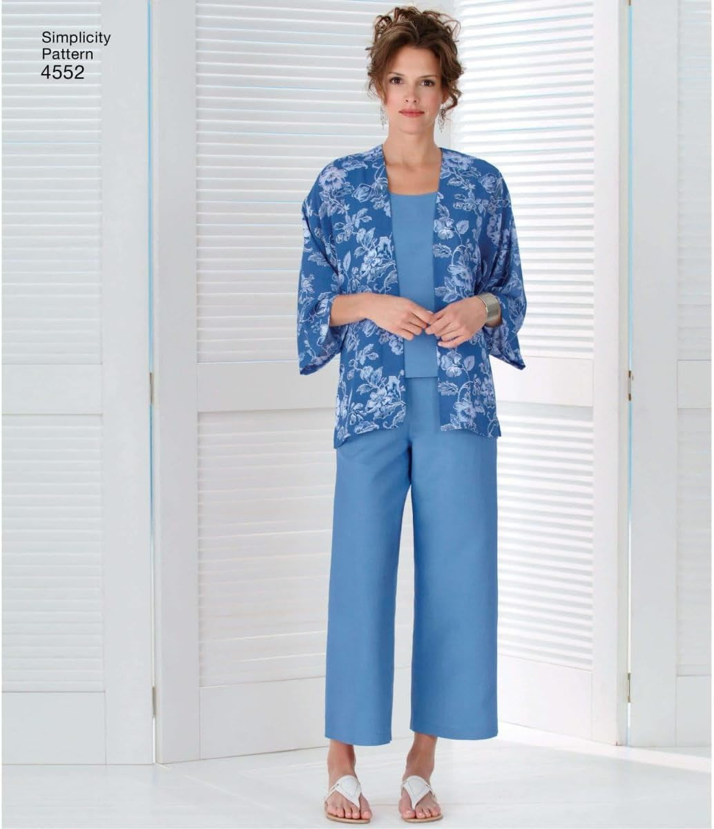 Easy-To-Sew 4552 plus Size Skirt, Pants, Dress, and Scarf Sewing Pattern for Women by Karen Z, Sizes BB (20W-28W)