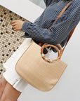 4Pcs round Wood Bag Handle Imitation Bamboo Bag Handles Replacement for Handcrafted Handbag