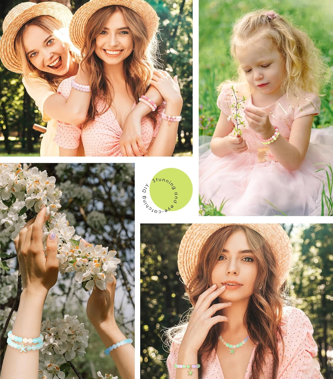 Glass Beads for Jewelry Making, 1520PCS 48 Colors 8Mm Crystal Beads Bracelets Making Kit with Star Pendants for Bracelet Necklace DIY Crafts Making