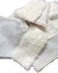 Sheepswool Leather Remnants, Sheep Leather and Wool, Lambs Wool Scrap Appoximately 16-18 Pieces 10" X 5" (Aprox. 2LBS)