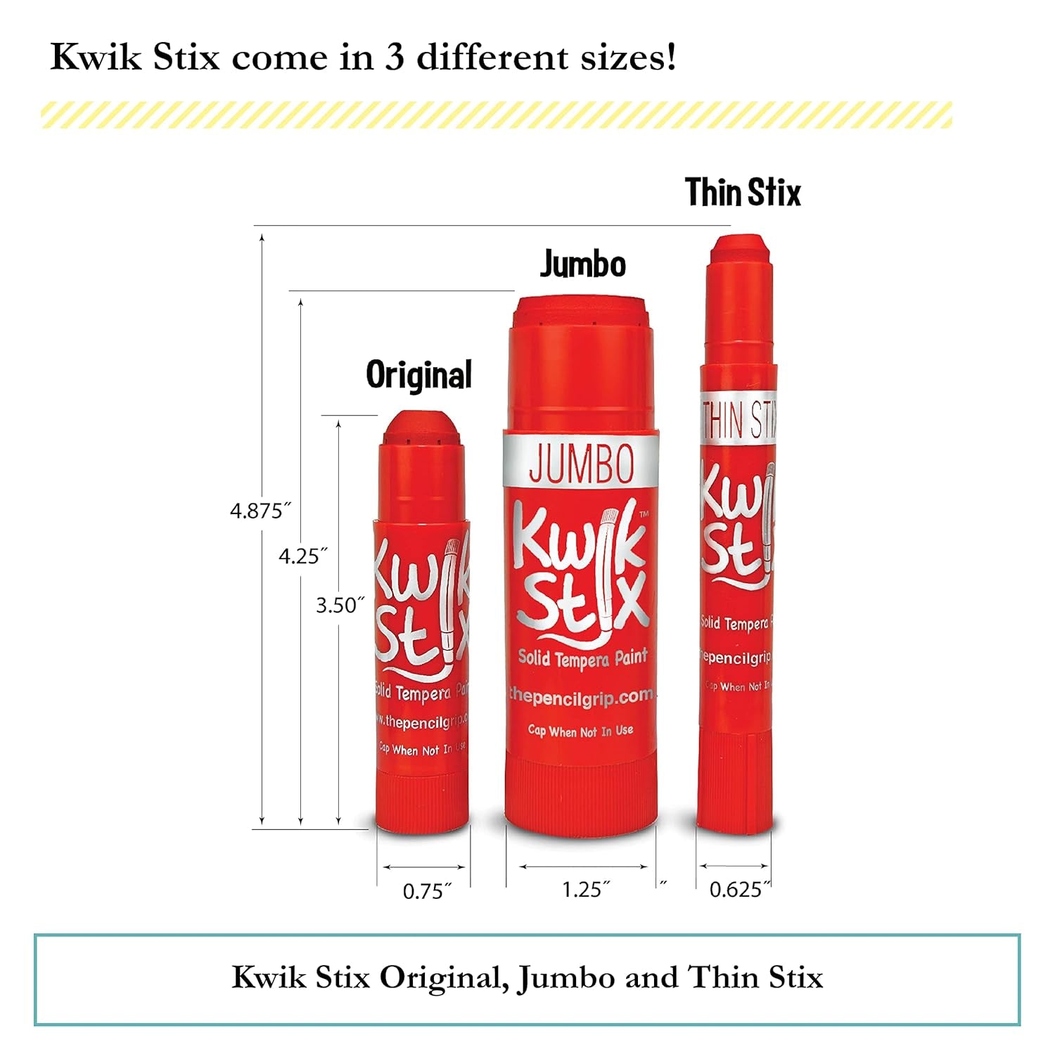 Kwik Stix Solid Tempera Paints, Thin Stix Paint Pens, Super Quick Drying, 6 Neon, 6 Metalix &amp; 12 Classic Vibrant Colors - 24 Pack - TPG-620