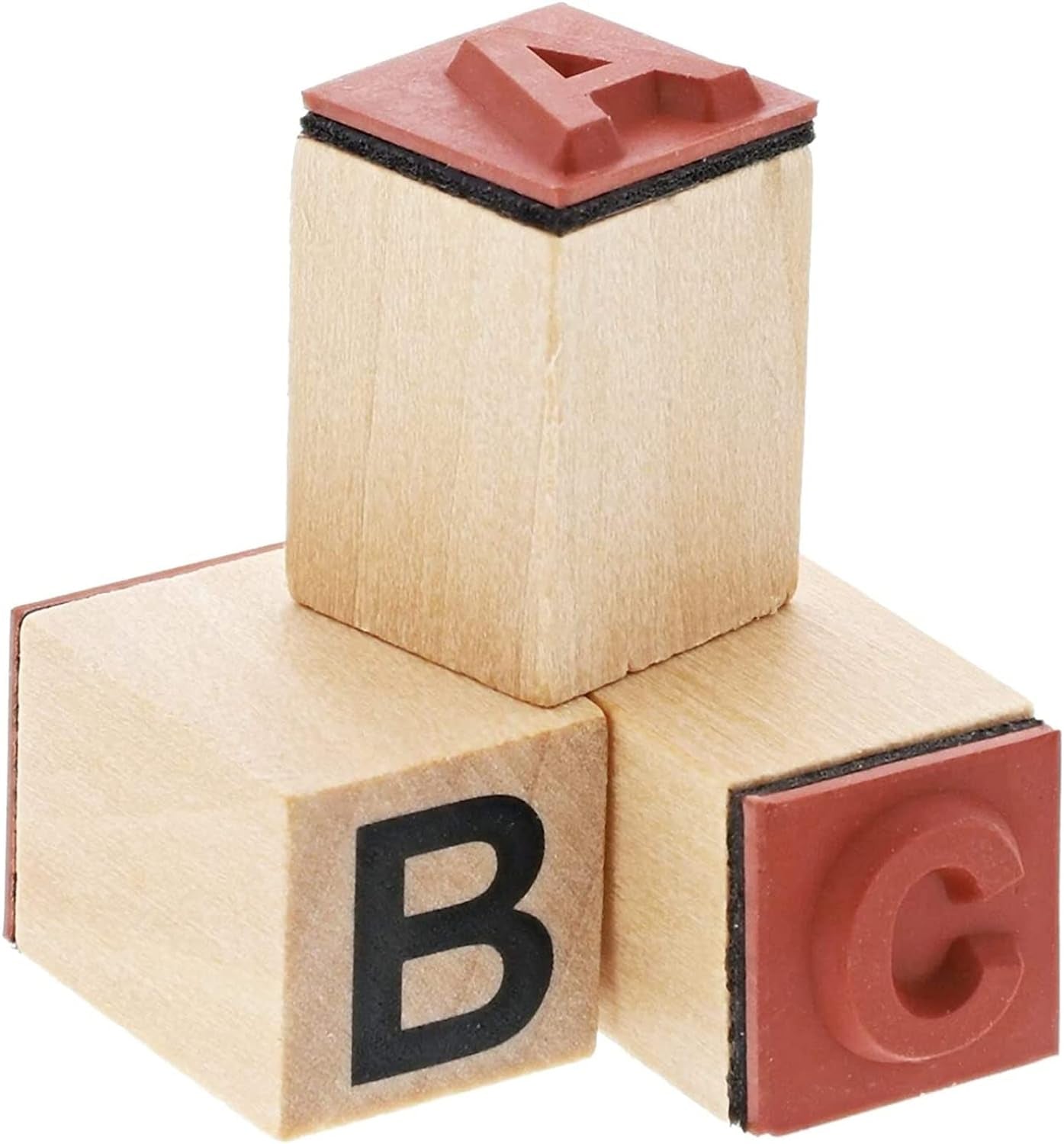 60-Piece Wood Alphabet Stamp Set, Upper and Lowercase Letters with Symbols, Rubber Stamps, DIY Projects, Arts and Crafts, Scrapbooking, Classroom, Games