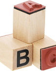 60-Piece Wood Alphabet Stamp Set, Upper and Lowercase Letters with Symbols, Rubber Stamps, DIY Projects, Arts and Crafts, Scrapbooking, Classroom, Games