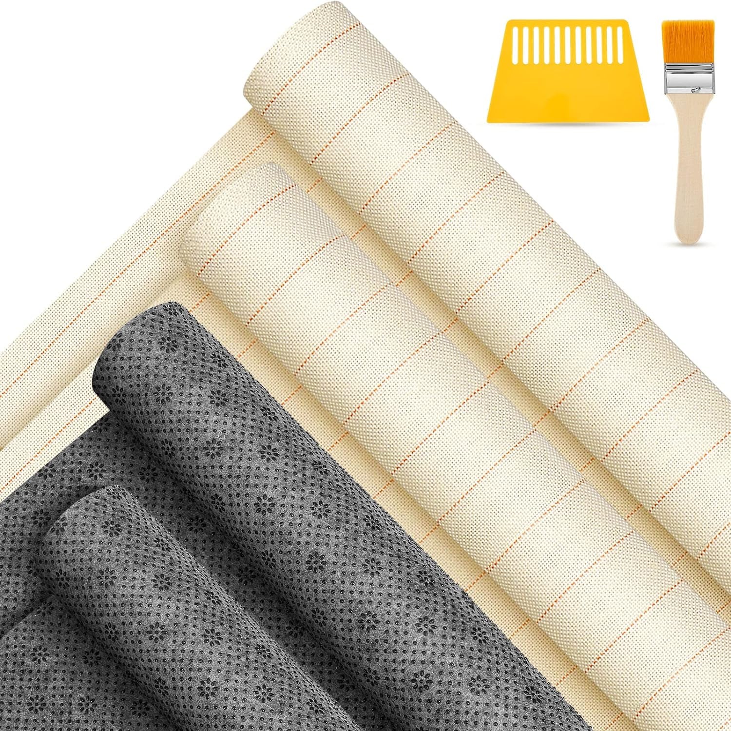 6 Pcs 79'' X 59" Large Tufting Cloth for Rugs and 71'' X 39" Non Slip Final Backing Tufting Cloth with Marked Lines Primary Tufting Cloth Rug Tufting Kit for Tufting Gun Punch Needle DIY Rug