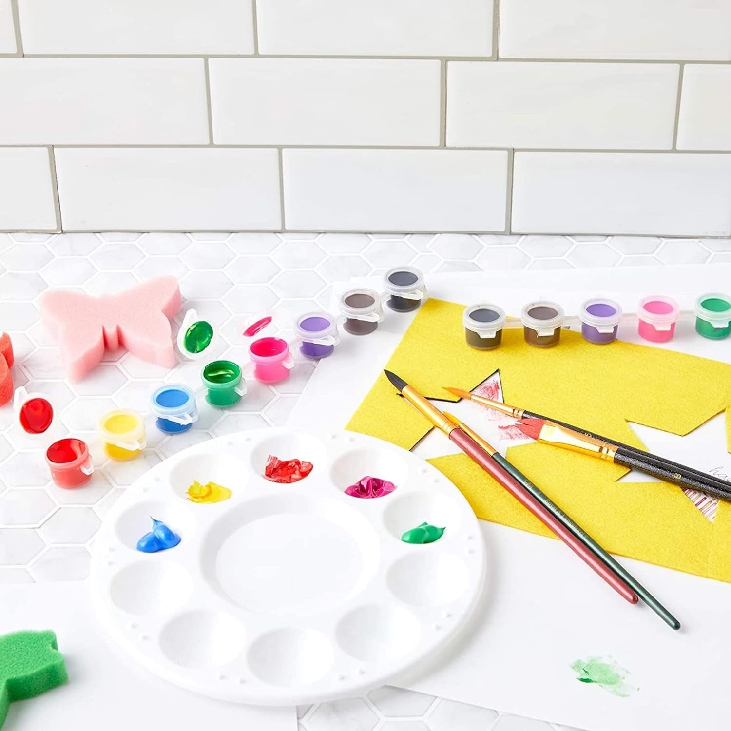 Acrylic Paint Pots for Kids, Classroom, Art and Crafts, 8 Colors (96 Pack)