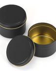 24 Pieces Black Candle Tins 4Oz, Candle Jars,Bulk Candle Containers for Candle Making,Storage Jars,Diy Candle Making (Black)