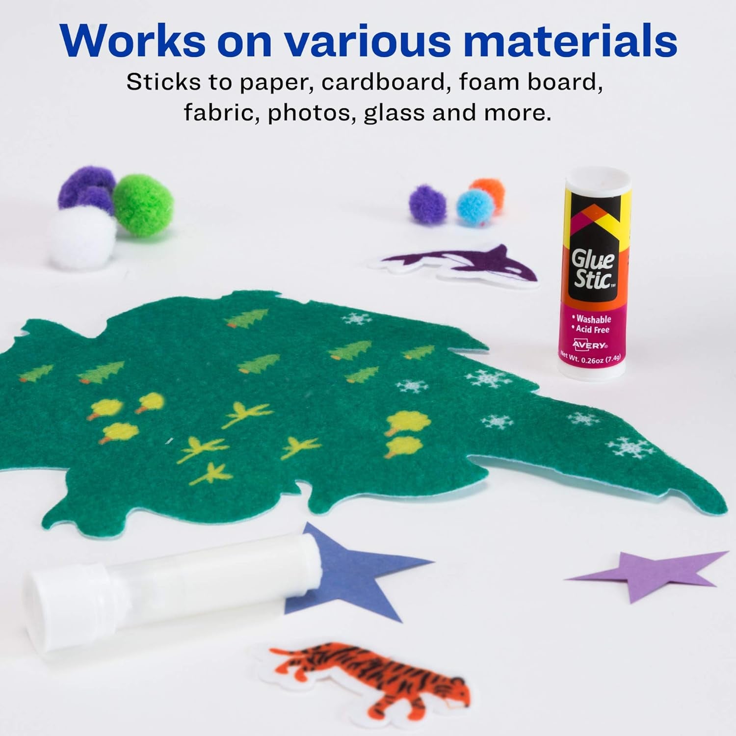 Glue Stic Value Pack, White, Washable, Nontoxic, 0.26 Oz., 18 Permanent Glue Sticks (98089)