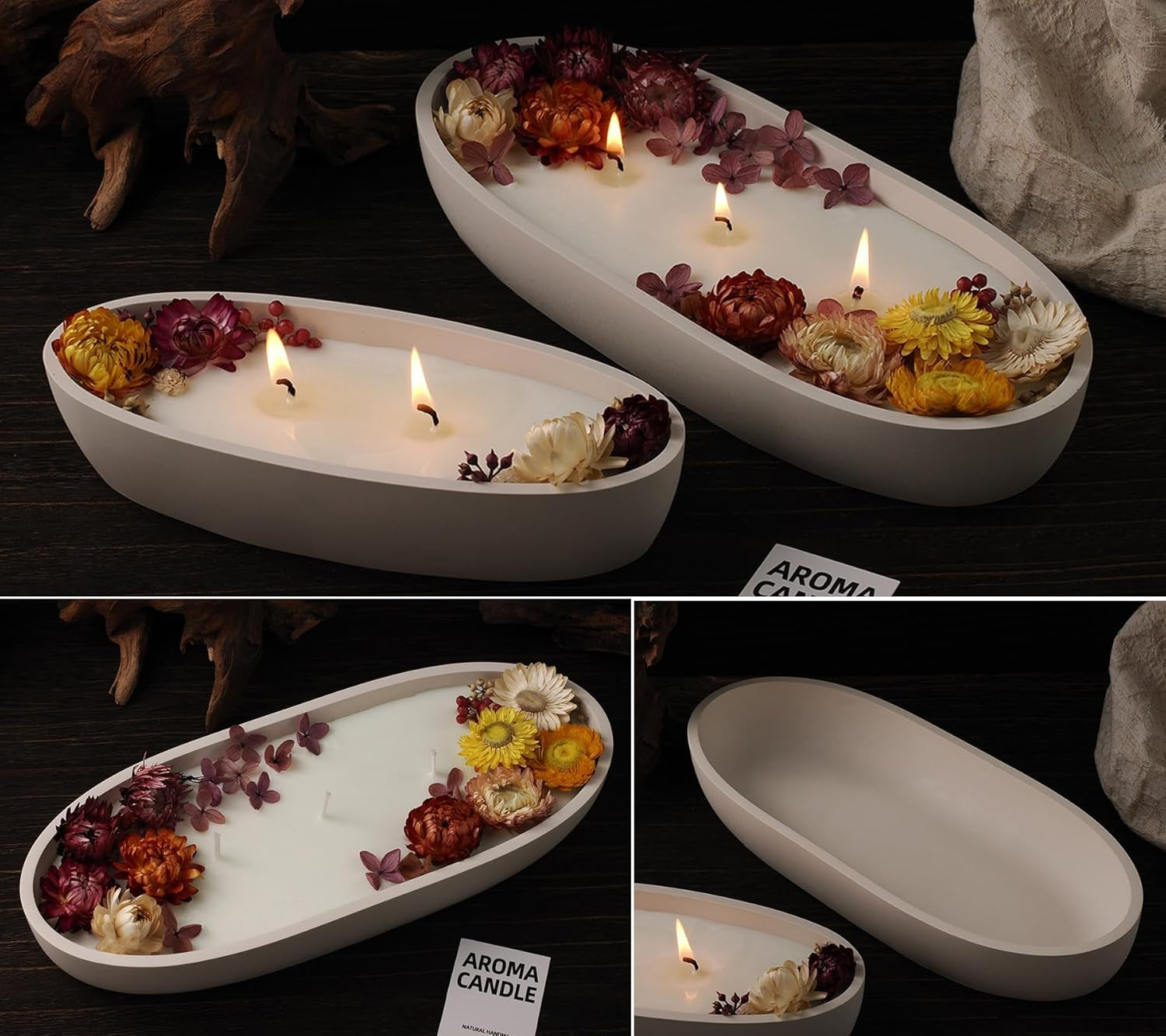 Large Bowl Resin Mold, 11.6'' Oval Bowl Silicone Molds for Resin Concrete Cement, Epoxy Casting Mold for Jewelry Makeup Storage Container Candle Boat Succulent Pot, Table Home Decoration