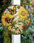 5D Sunflower Butterfly Diamond Painting Kits for Adults Hanging Sign Wall Art Sign Diamond Art Suncatcher Hanging Ornament Home Garden Wall Door Hanging Painting Kits, Yellow