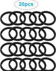 20 Pack Key Ring Keychain 1 Inch 25Mm Diameter Metal Flat Split Key Chains Rings for Home Car Dog Tag Office Lanyards Keys Attachment Black