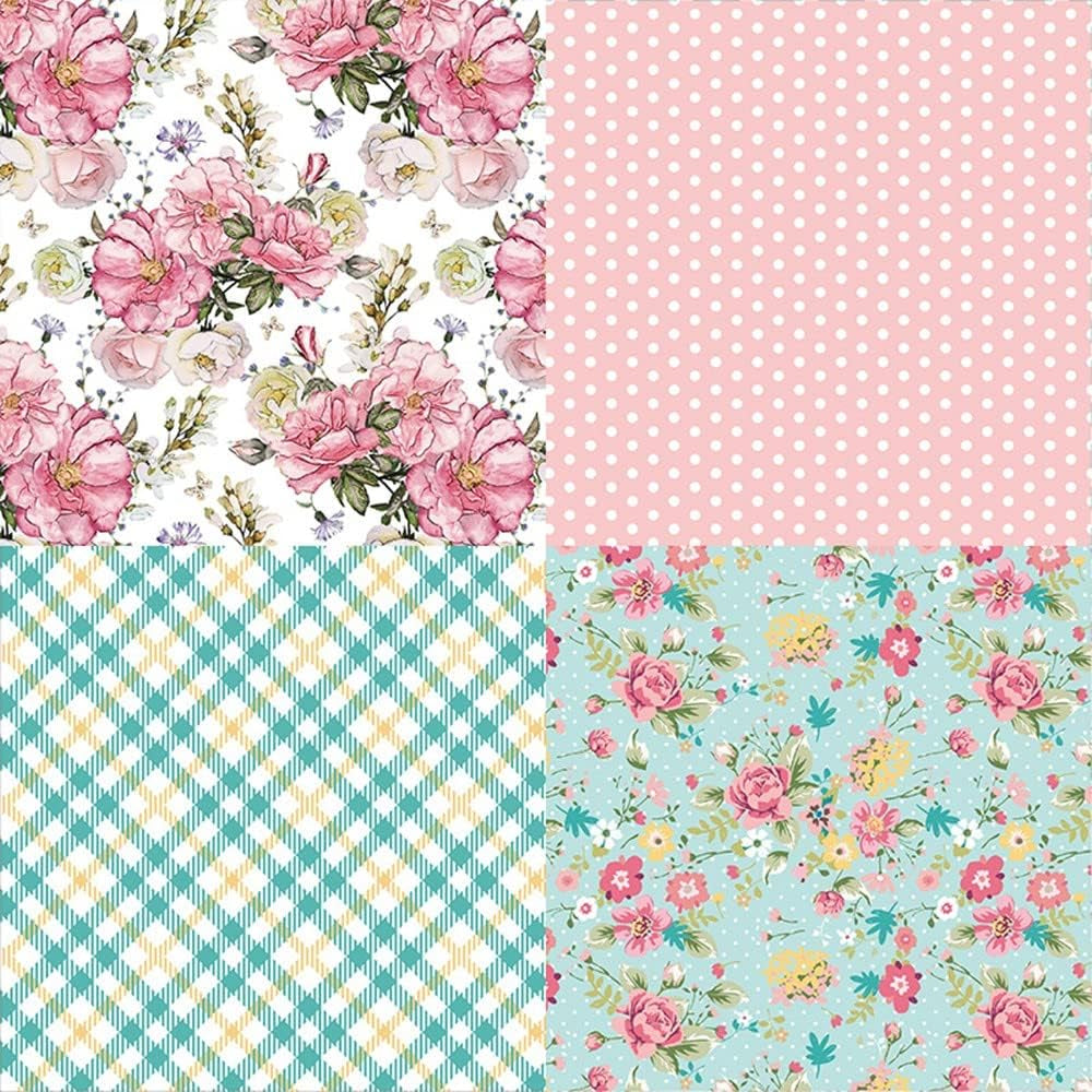 Scrapbook Paper Pack 6X6,Spring Scrapbook ,Vintage Scrapbooking Supplies,12 Designs Retro Floral Pattern Paper 24 Sheet Decorative Paper for Card Making Scrapbook Decoration,Photo Album Decor