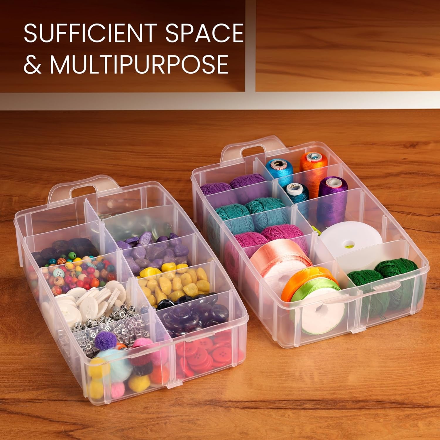 3 Layer Stackable Storage Container 30 Adjustable Compartments - Stackable Storage Box for Hot Wheels, Toys, Jewelry, Beads, Arts, Crafts, Washi Tape, - Sewing Box, Sewing Accessories Organizer