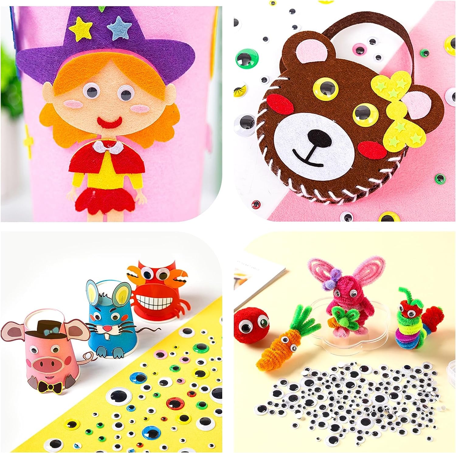 2500PCS Googly Eyes, 48 Styles Googly Eyes Self Adhesive for Crafts, Multi Colors and Sizes Wiggle Eyes for DIY Art Projects Craft Supplies