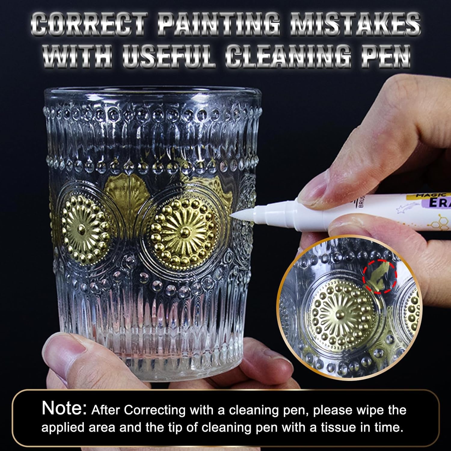 Mirror Chrome Markers 4 PACK, 3 Colors Permanent Metallic Markers & 1 Clean Pen, 2-5Mm Large Application Area, High Gloss, Waterproof, Chrome Paint Marker for Crafts, DIY, Painting